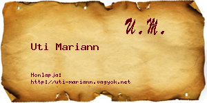 Uti Mariann névjegykártya
