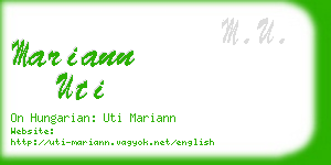 mariann uti business card